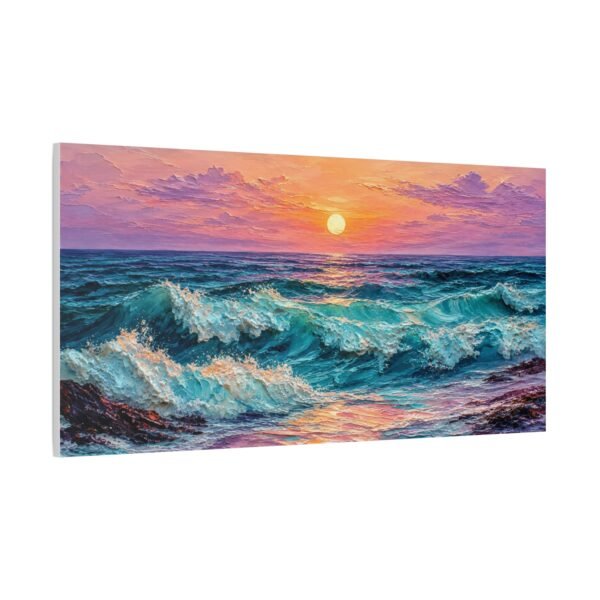 Sunset Ocean Waves Matte Canvas Print — Seaside Beach Wall Art - Image 38