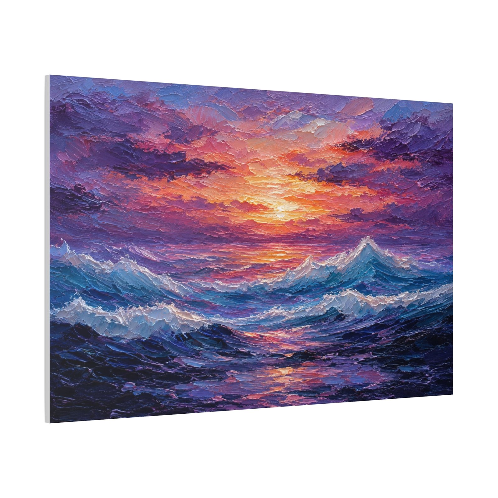 Sunset Ocean Canvas Print — Vibrant Seascape Matte Stretched Wall Art - Image 2