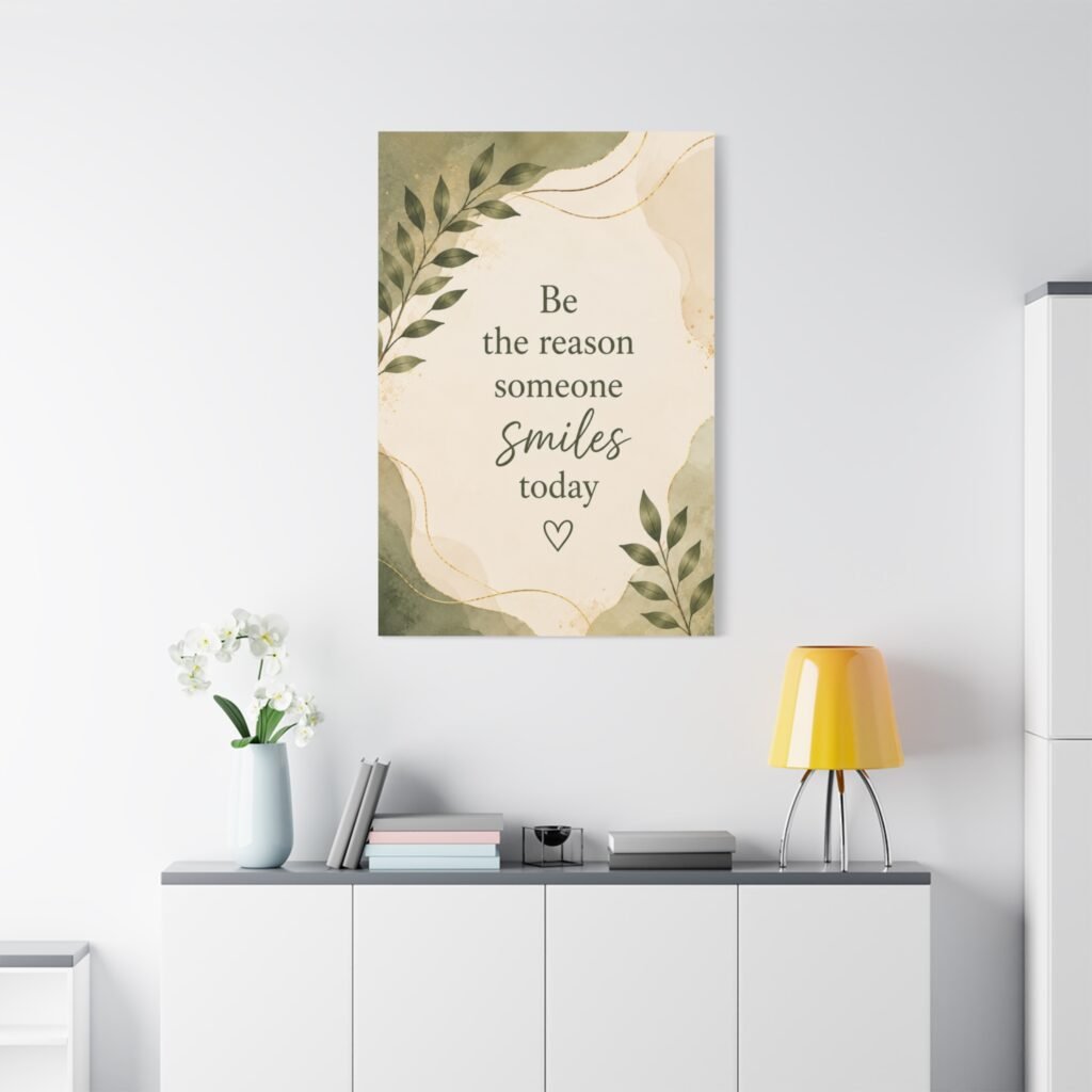 Inspirational Wall Art Canvas — "Be the Reason Someone Smiles Today"