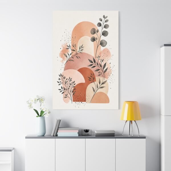 Abstract Terracotta Arch Botanical Canvas - Image 1