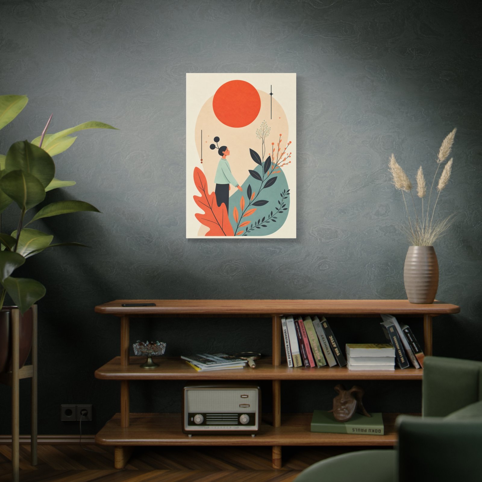 Botanical Sunset Matte Canvas Wall Art — Minimalist Nature Illustration - Image 5