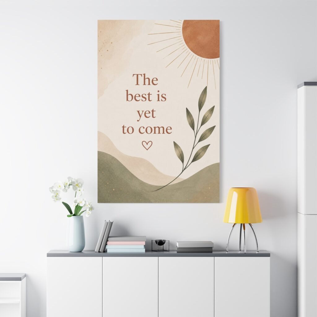 Inspirational Wall Canvas - "The Best Is Yet To Come" Matte Stretched Art