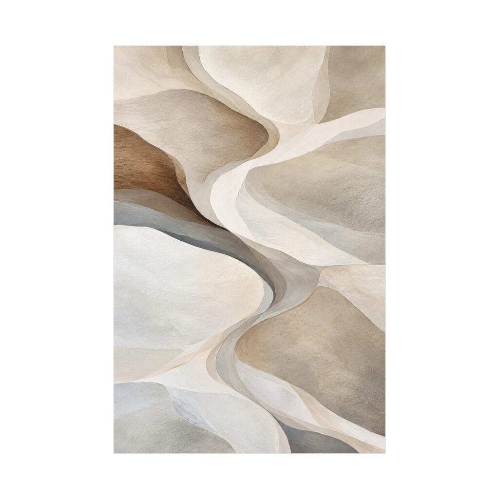 Abstract Neutral Tones Canvas Wall Art — Matte Stretched 1.25"