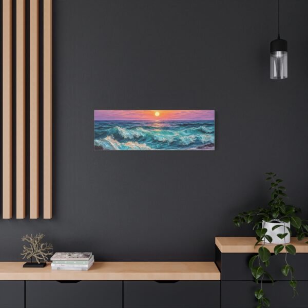 Sunset Ocean Waves Matte Canvas Print — Seaside Beach Wall Art - Image 24