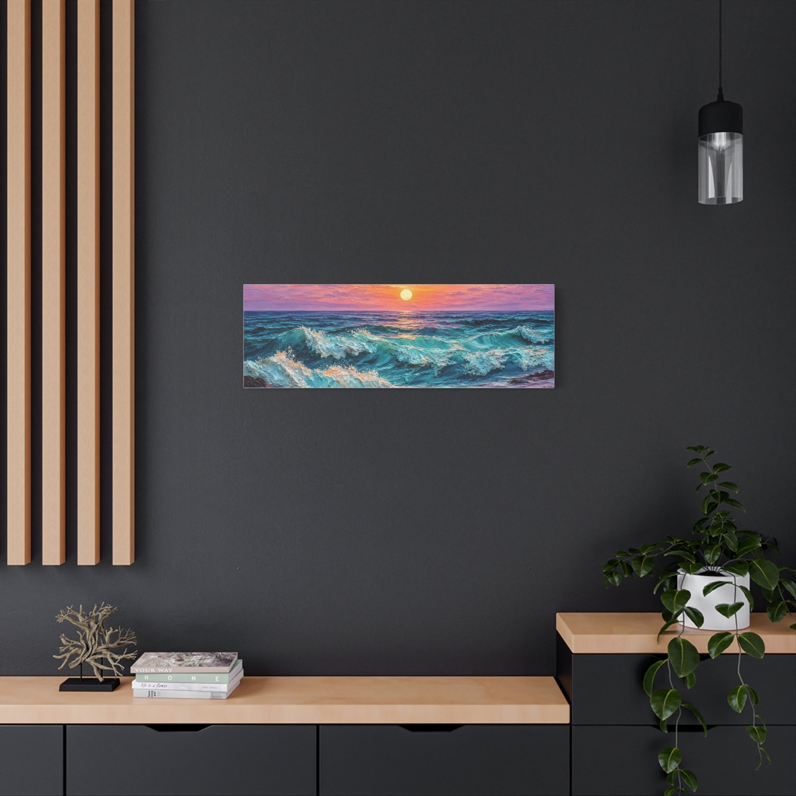 Sunset Ocean Waves Matte Canvas Print — Seaside Beach Wall Art - Image 24