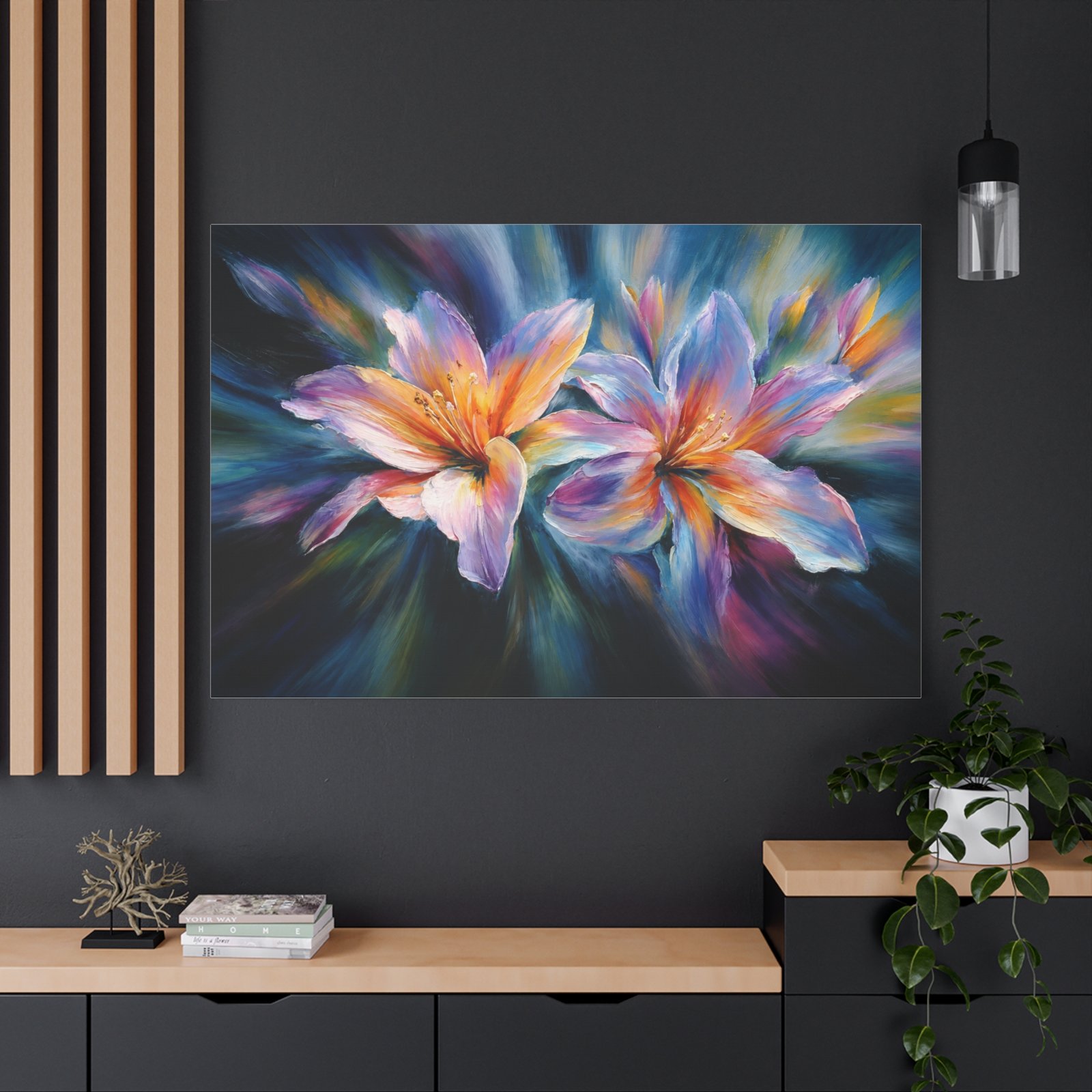 Floral Burst Matte Canvas Print — Colorful Lily Wall Art, Stretched 1.25" - Image 4