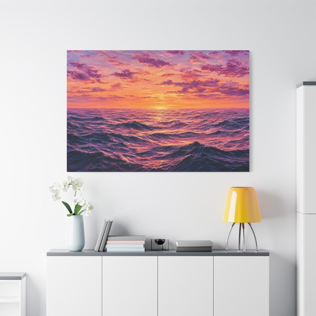 Sunset Ocean Canvas Print — Vibrant Seascape Wall Art