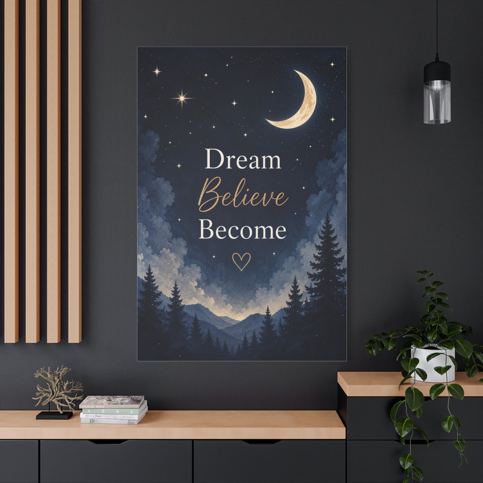 Dream Believe Become Night Sky Canvas - Image 4