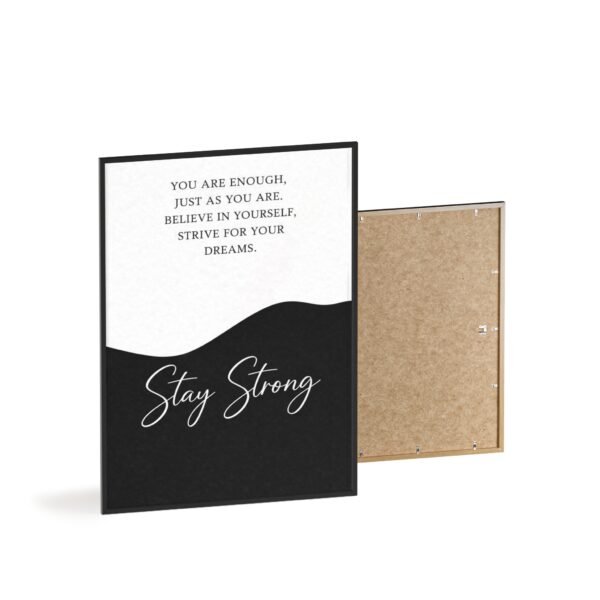 Stay Strong Motivational Poster with Wooden Frame – Inspirational Wall Art - Image 4