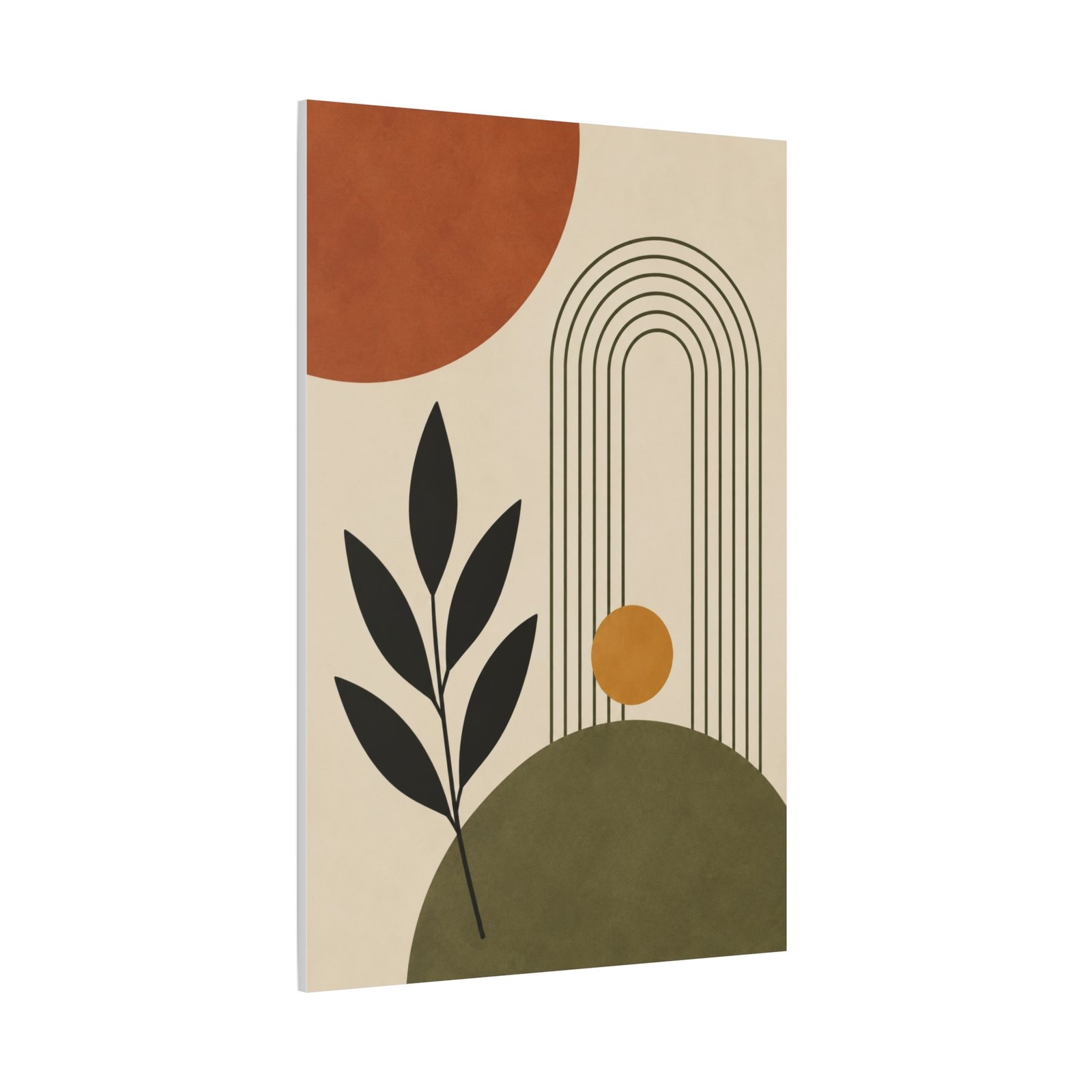 Abstract Earth Tone Canvas Wall Art - Modern Botanical Sunrise - Image 3
