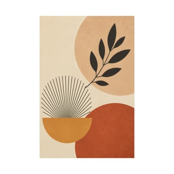 Abstract Boho Leaf Canvas — Earth Tones Minimal Wall Art - Image 2
