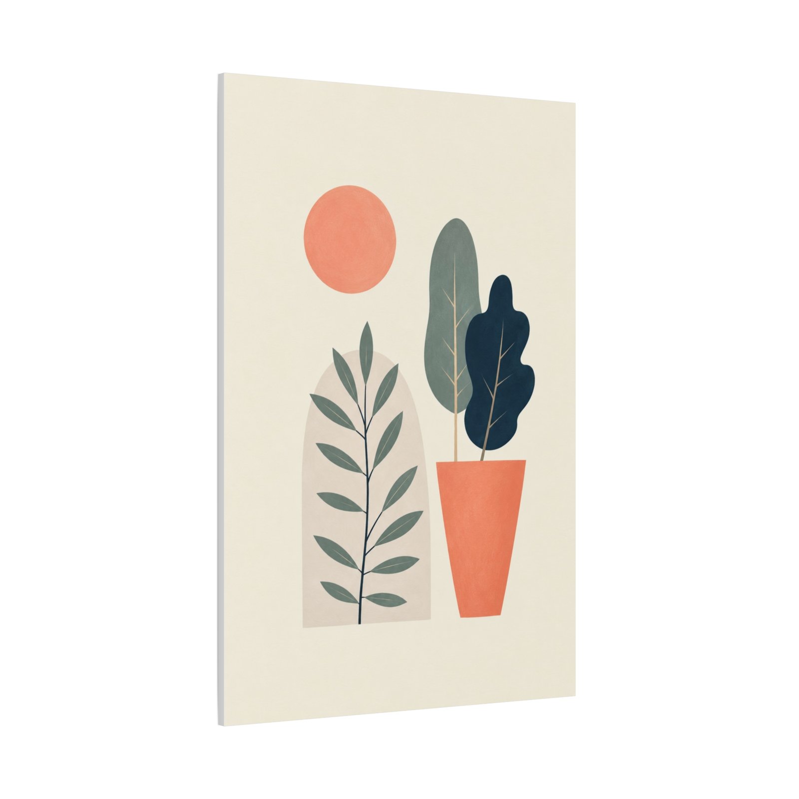 Modern Botanical Matte Canvas Wall Art – Abstract Plant Print - Image 3