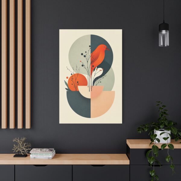 Abstract Botanical Canvas Wall Art — Modern Mid-Century Plant Print - Image 4
