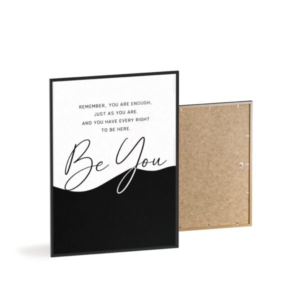Be You Minimalist Inspirational Poster with Wooden Frame — Motivational Wall Art for Home & Office - Image 4
