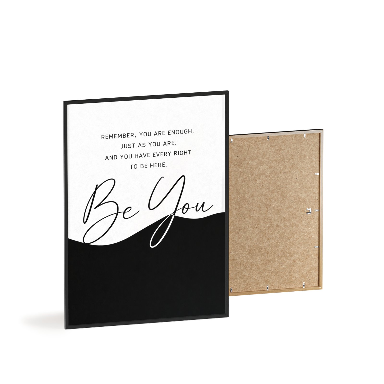 Be You Minimalist Inspirational Poster with Wooden Frame — Motivational Wall Art for Home & Office - Image 4