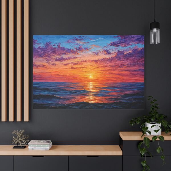 Sunset Ocean Matte Canvas Print — Stretched Wall Art - Image 4