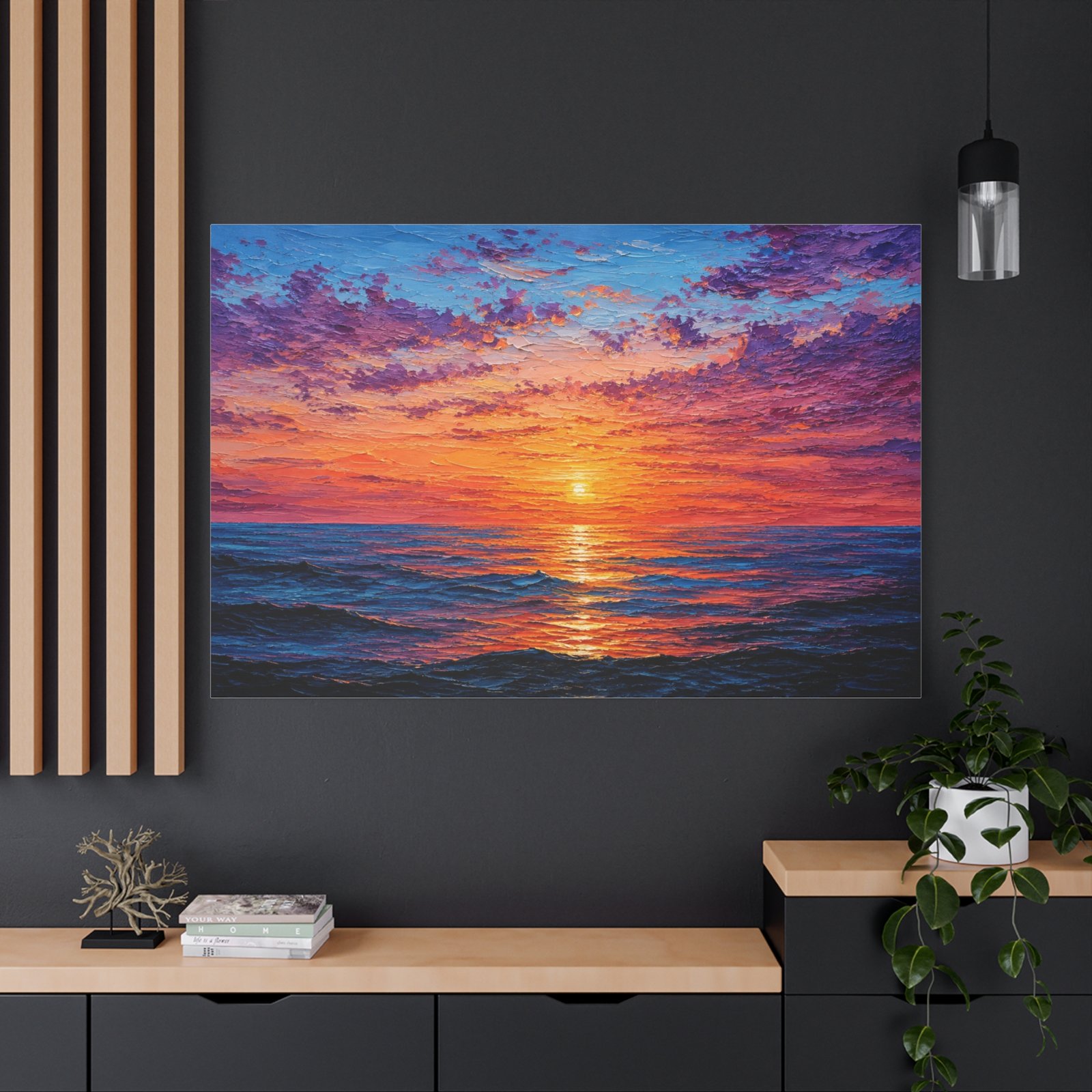 Sunset Ocean Matte Canvas Print — Stretched Wall Art - Image 4