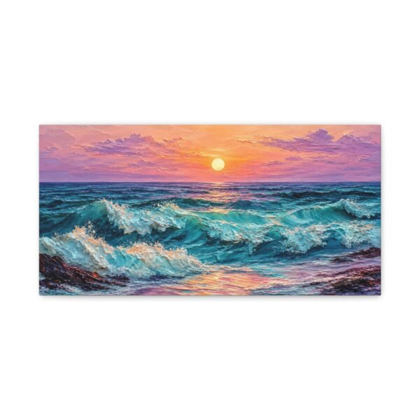 Sunset Ocean Waves Matte Canvas Print — Seaside Beach Wall Art - Image 5