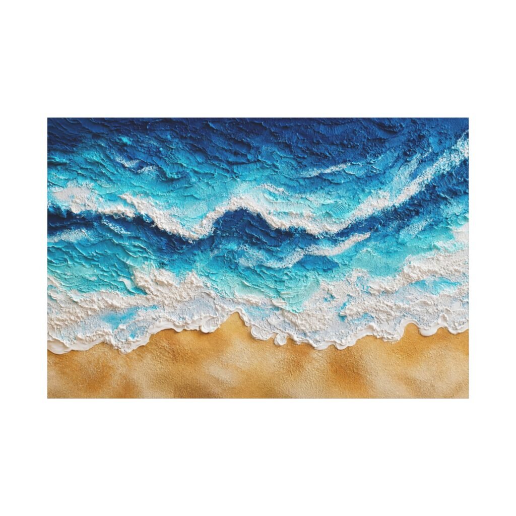 Coastal Waves Matte Canvas Wall Art — Stretched Beach Ocean Print