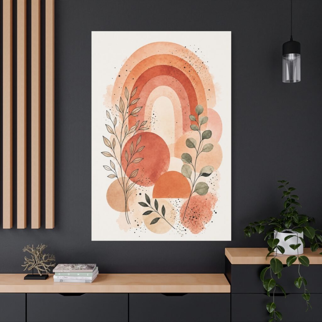 Boho Rainbow Botanical Canvas