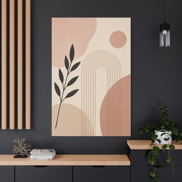 Abstract Earth Tone Canvas Wall Art — Minimal Botanical Rainbow Print - Image 4