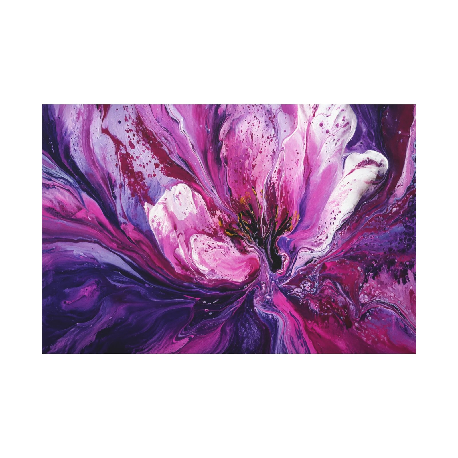 Abstract Purple Floral Burst Matte Canvas Wall Art — Stretched 1.25" - Image 2