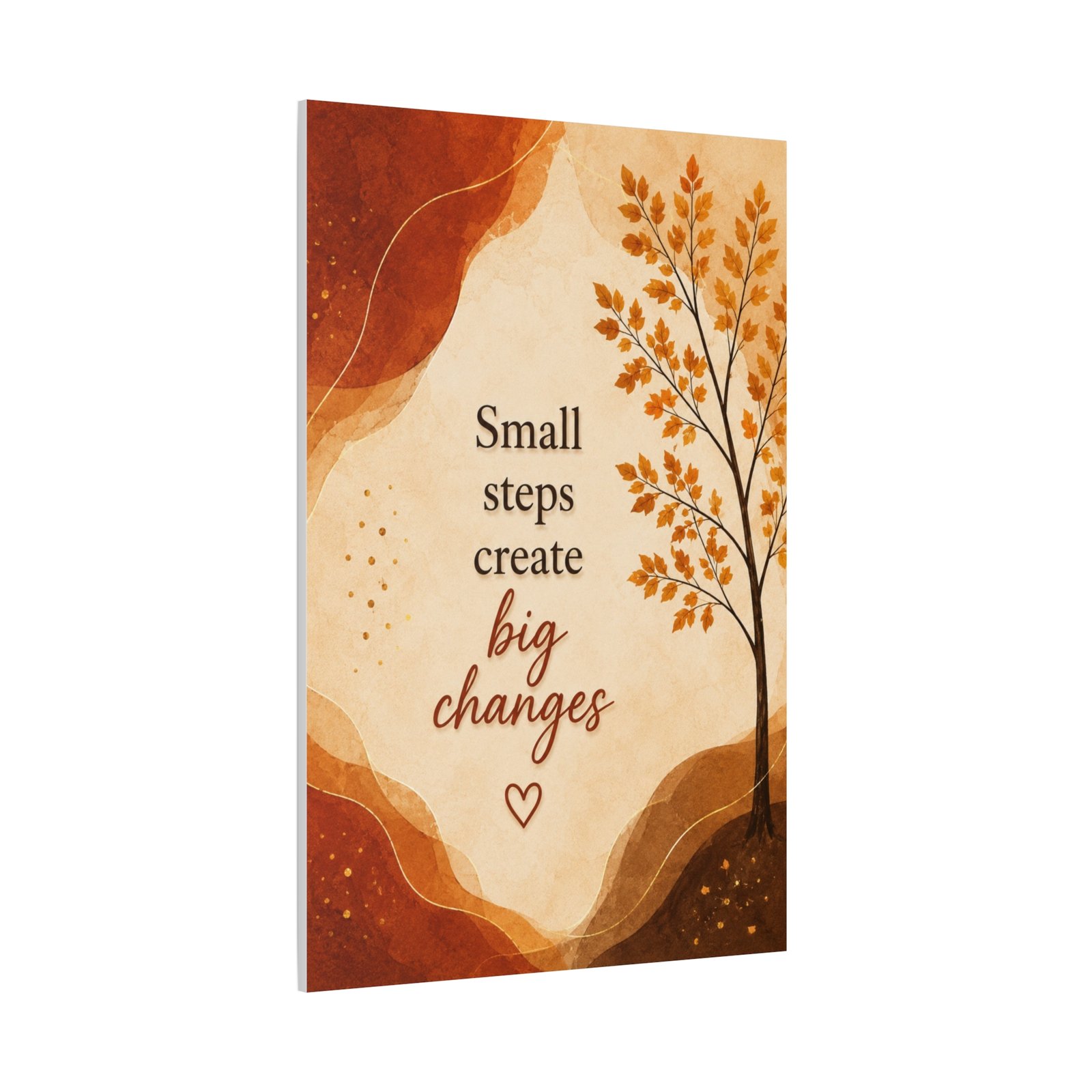 Canvas Wall Art — "Small Steps Create Big Changes" Inspirational Quote, Autumn Tree - Image 3