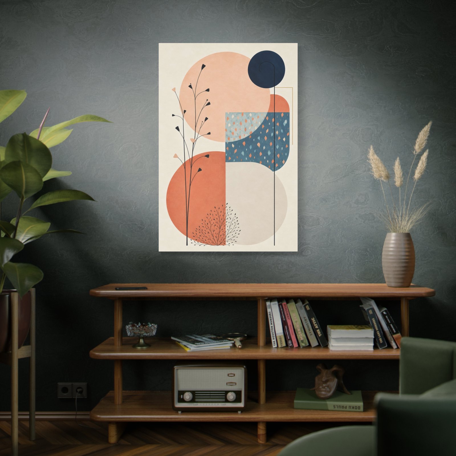 Modern Abstract Canvas Wall Art — Mid-Century Geometric Matte Print - Image 5