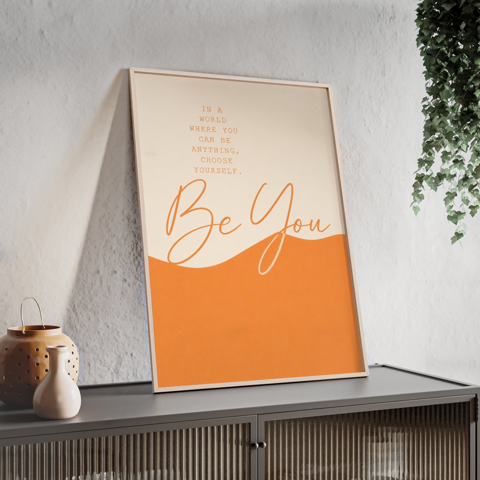 Be You Inspirational Wall Poster with Wooden Frame — Motivational Home & Office Art - Image 3