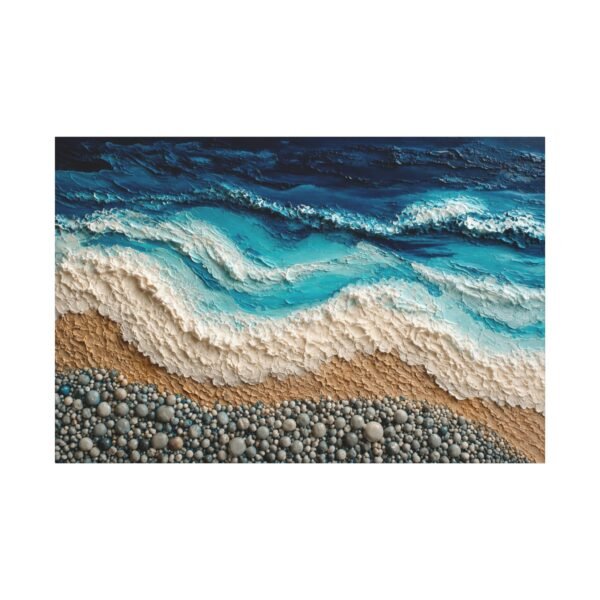 Seascape Beach Waves Matte Canvas Print — Stretched 1.25" Wall Art - Image 1