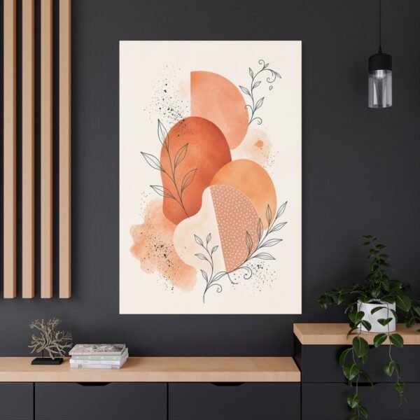 Abstract Terracotta Shapes Canvas Art - Modern Botanical Wall Decor - Image 4