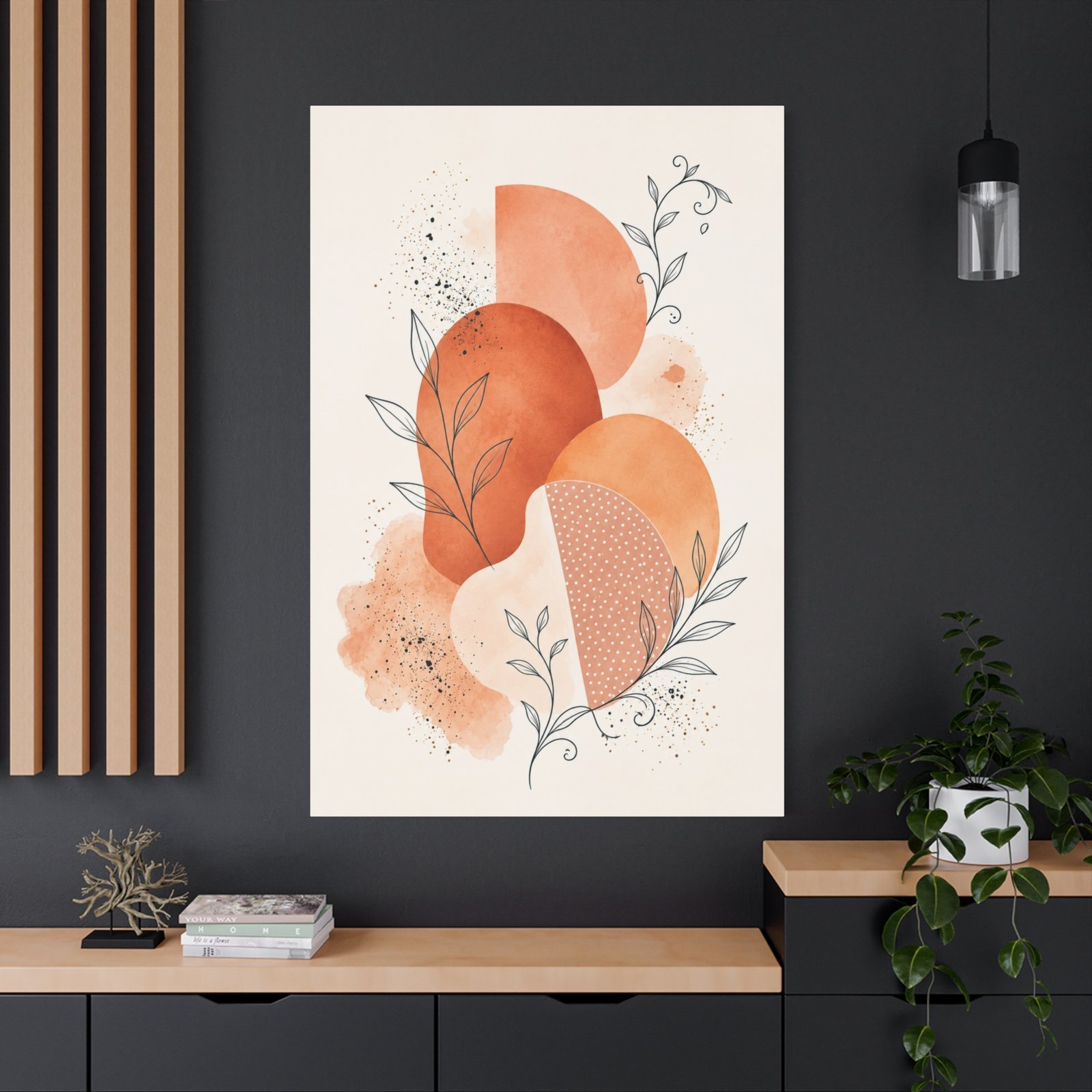 Abstract Terracotta Shapes Canvas Art - Modern Botanical Wall Decor - Image 4