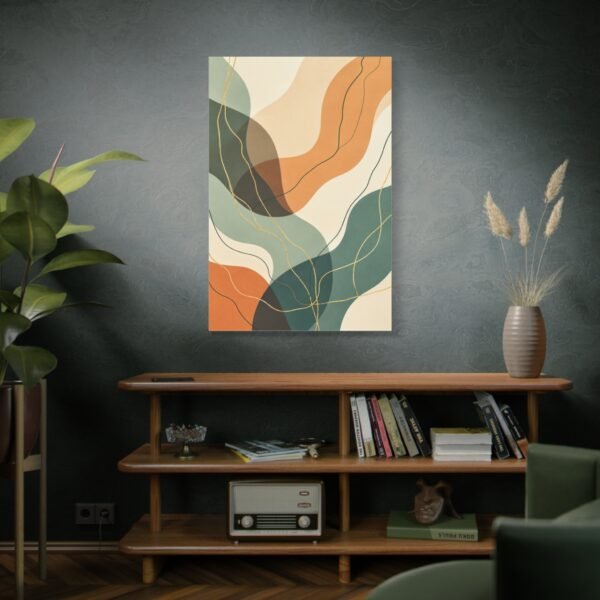 Abstract Organic Shapes Matte Canvas Wall Art — Earth Tone Mid-Century Modern Print - Image 5