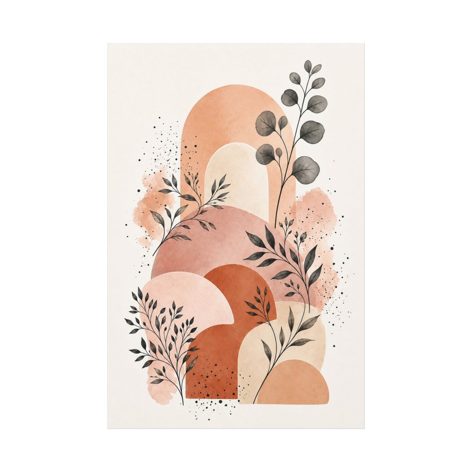 Abstract Terracotta Arch Botanical Canvas - Image 2