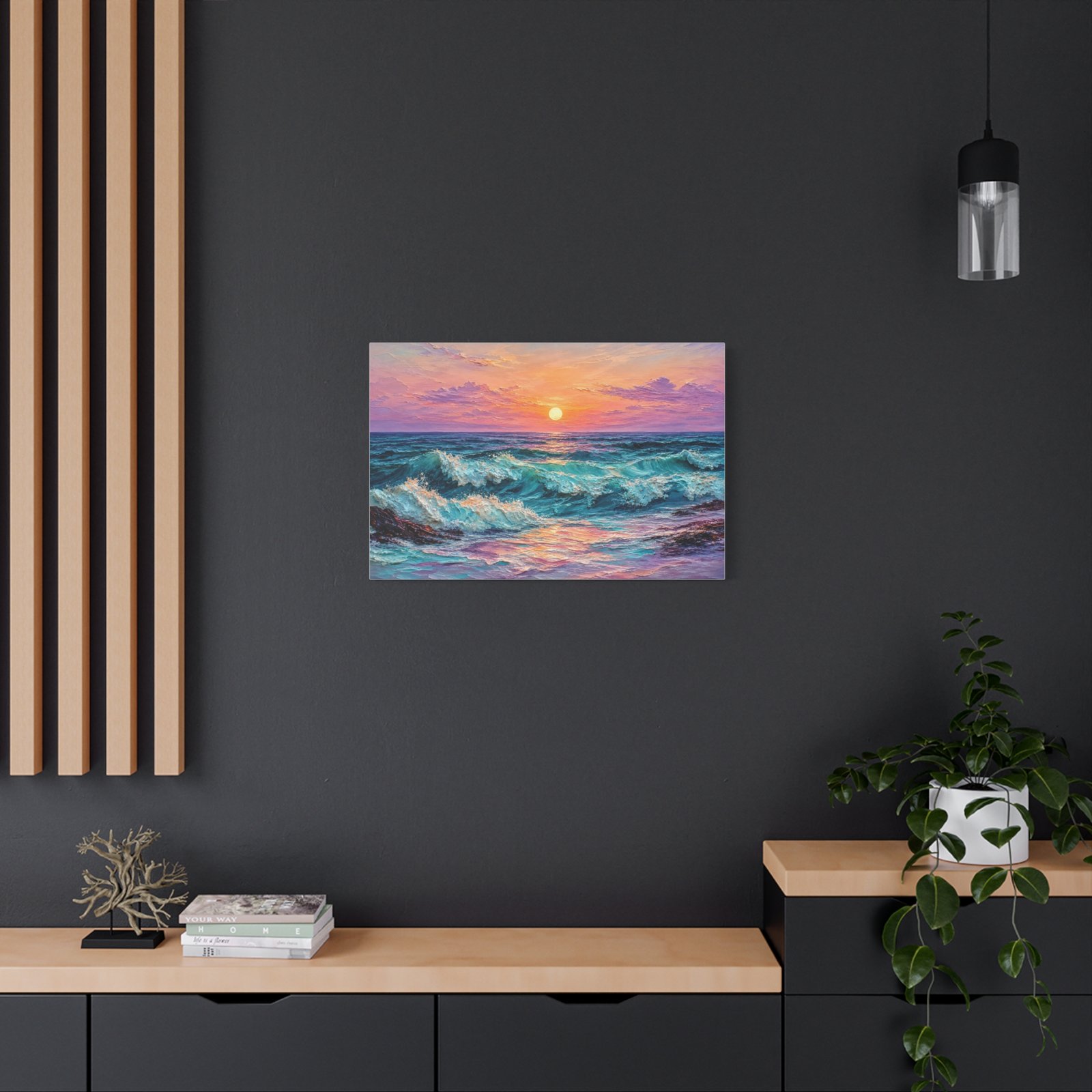 Sunset Ocean Waves Matte Canvas Print — Seaside Beach Wall Art - Image 20