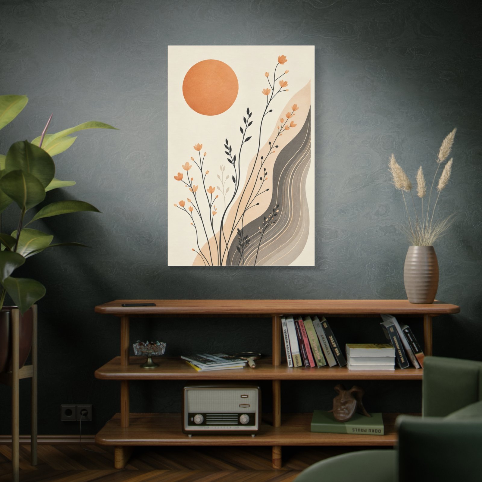 Abstract Sunflower Botanical Canvas Print — Neutral Boho Wall Art - Image 5