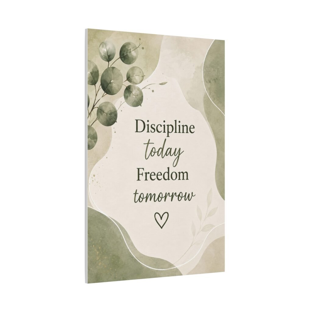 Discipline Today Freedom Tomorrow – Inspirational Matte Canvas Wall Art