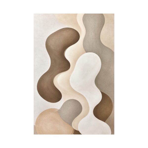 Neutral Abstract Layers Canvas Art — Matte Stretched Wall Decor - Image 2