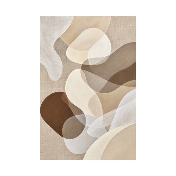 Abstract Neutral Tones Canvas Wall Art - Organic Shapes Matte Stretched Print - Image 2