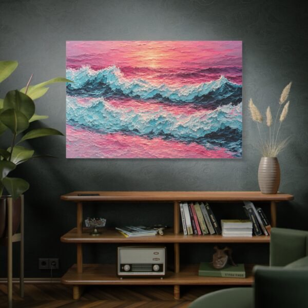 Sunset Ocean Waves Matte Canvas Print - Image 5