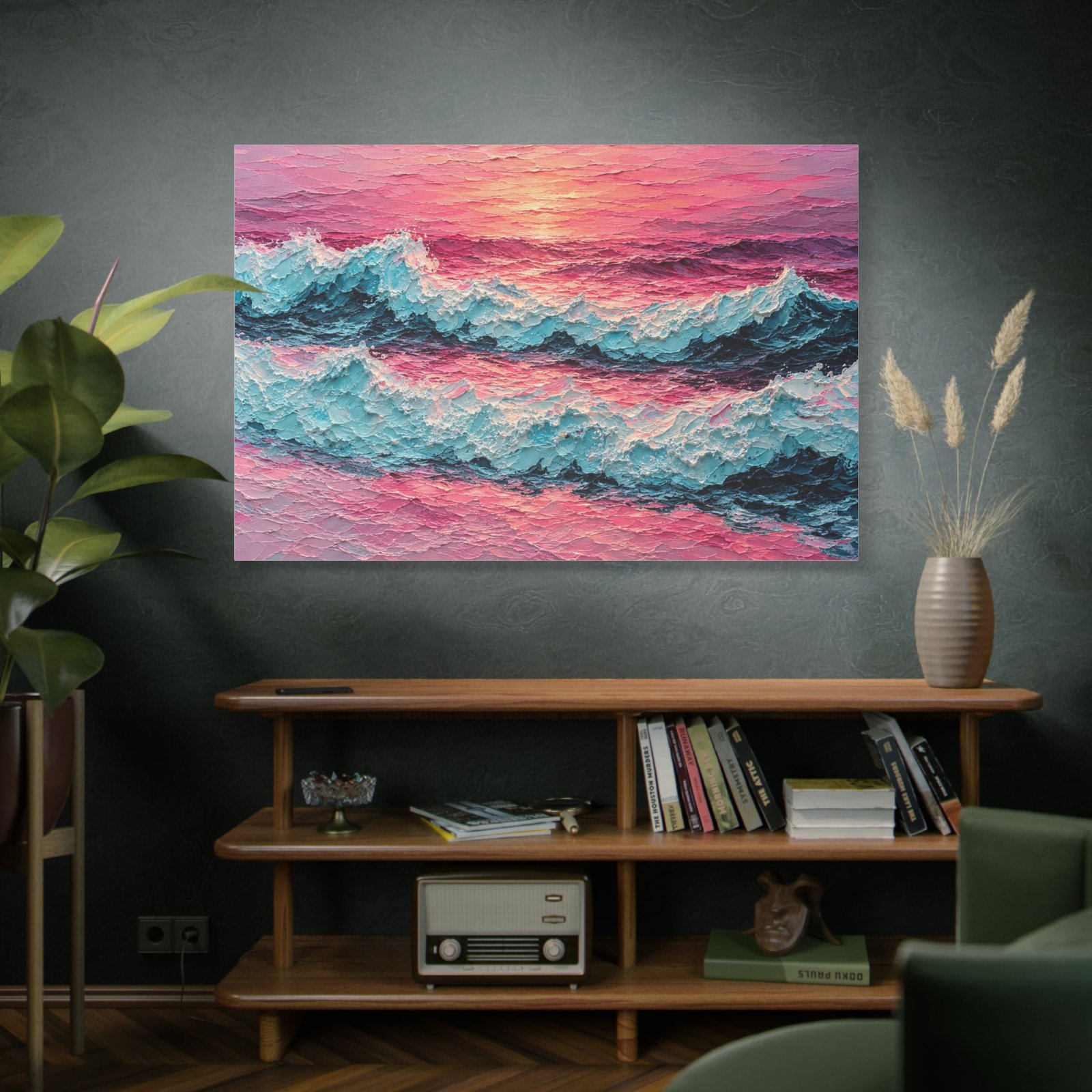 Sunset Ocean Waves Matte Canvas Print - Image 5