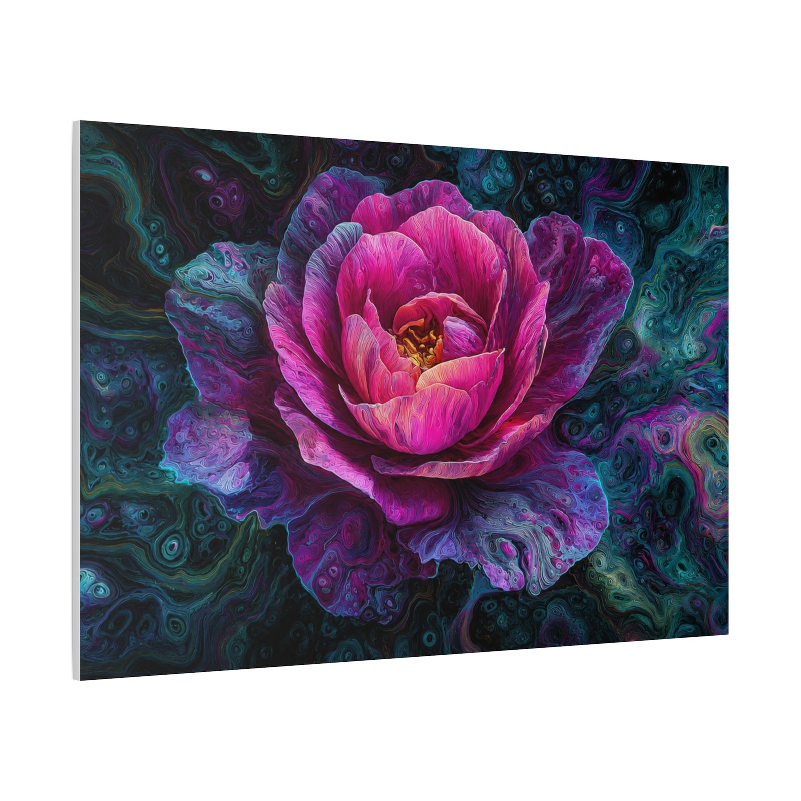 Floral Galaxy Canvas — Pink Peony Matte Stretched Wall Art - Image 3