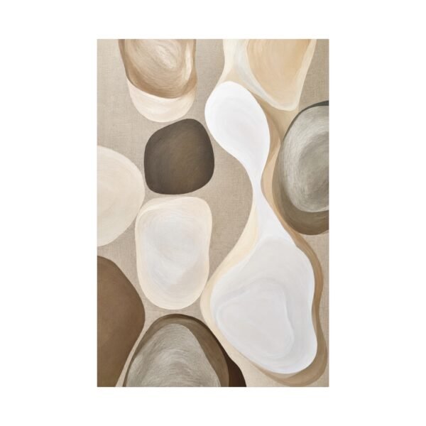 Neutral Abstract Canvas Wall Art – Beige & Brown Organic Shapes, Matte Stretched 1.25" - Image 2