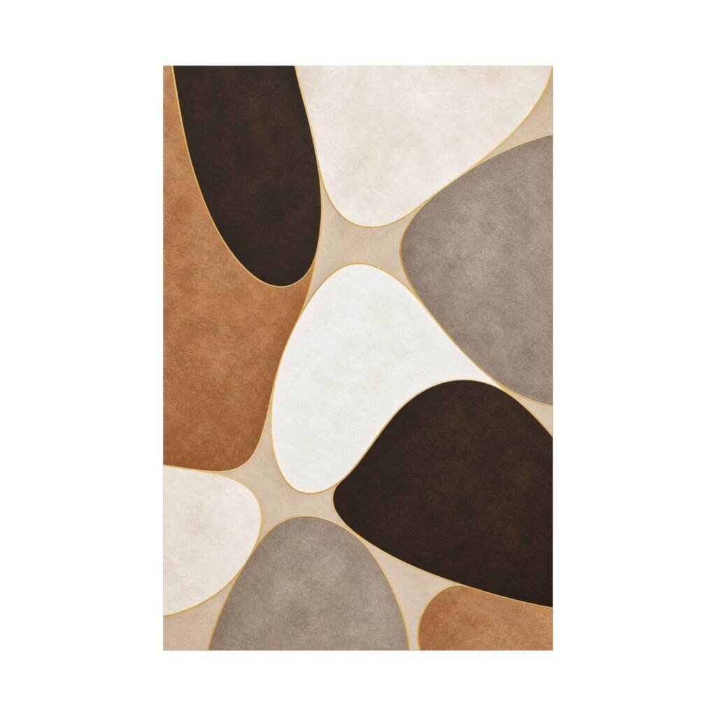 Abstract Earth Tone Canvas Print — Organic Shapes Wall Art