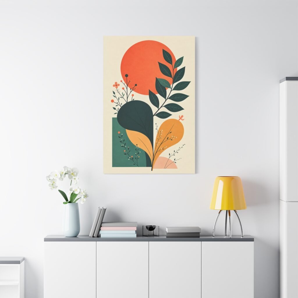 Abstract Botanical Canvas Print — Modern Mid Century Wall Art