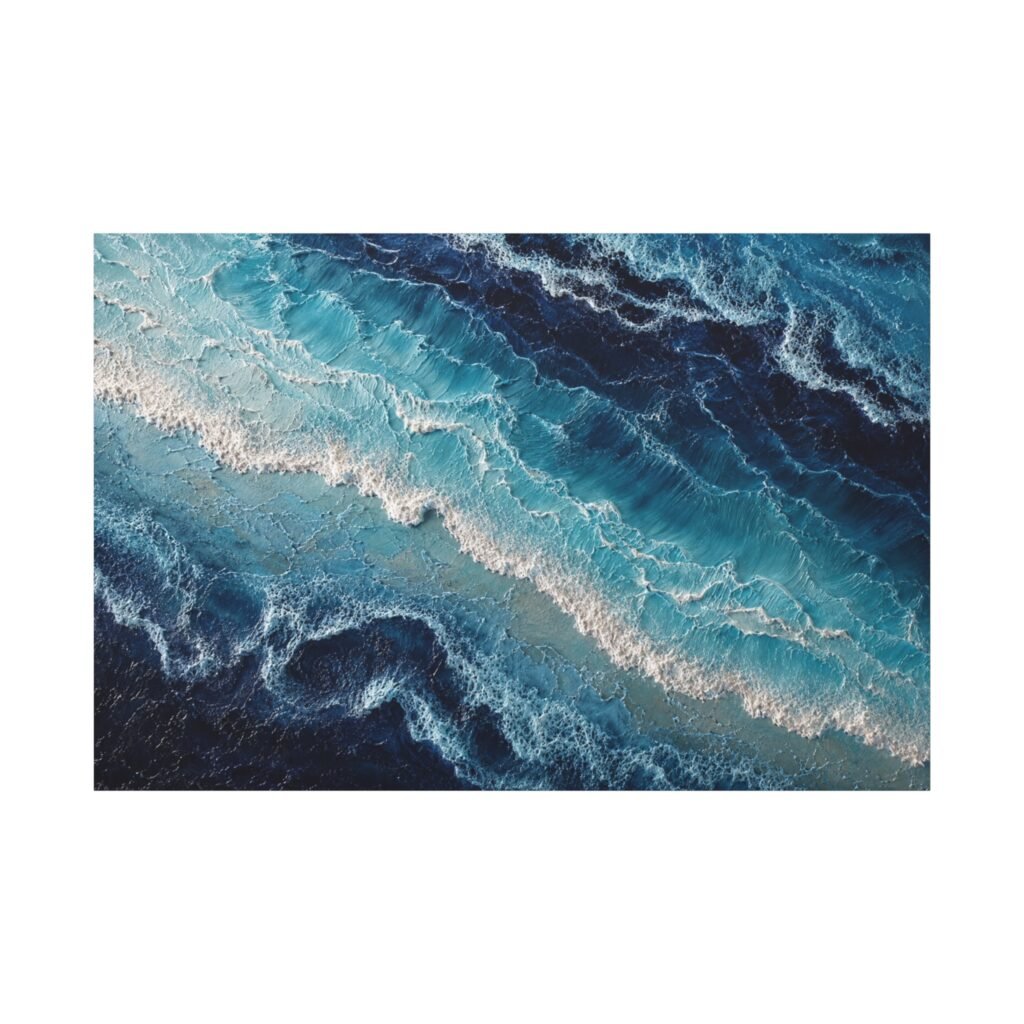 Ocean Waves Matte Canvas Print — Stretched 1.25" Coastal Wall Art