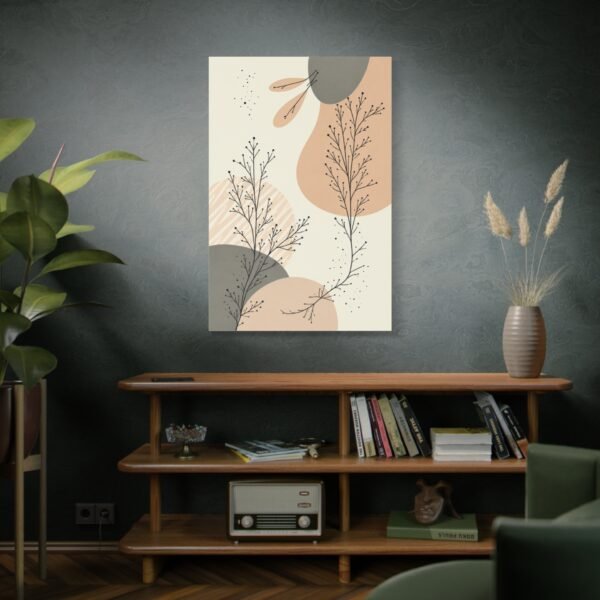 Abstract Botanical Matte Canvas Wall Art – Neutral Terracotta & Sage Stretched Canvas - Image 5