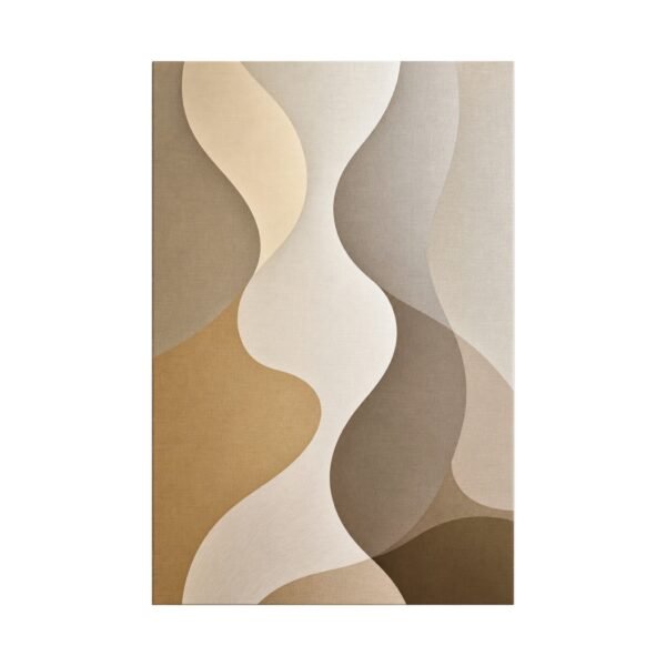 Abstract Beige Wave Canvas Print — Neutral Minimal Wall Art - Image 2