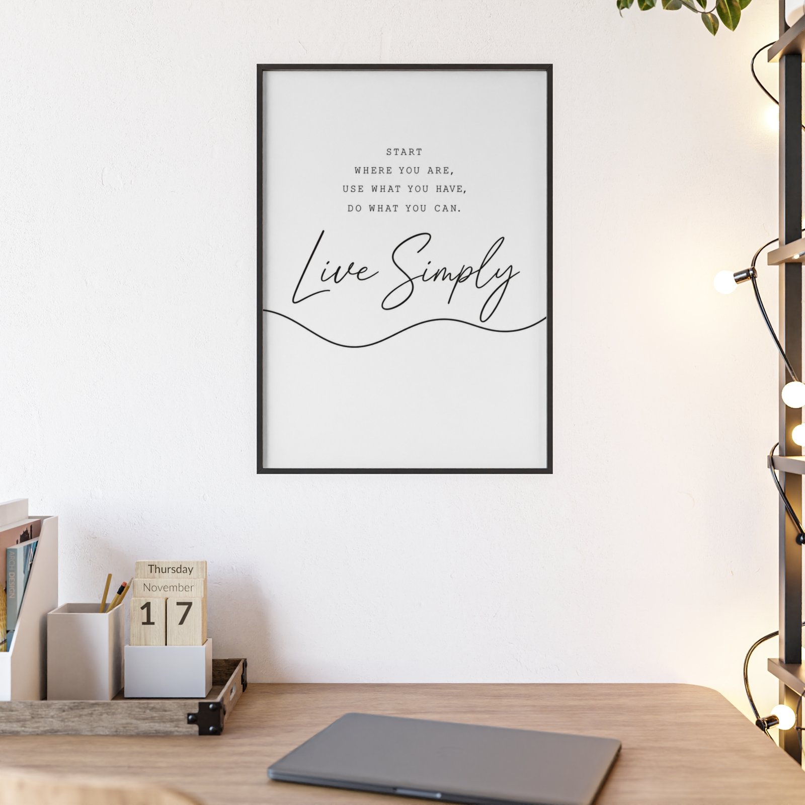 Live Simply Framed Poster — Minimalist Inspirational Wall Art - Image 3