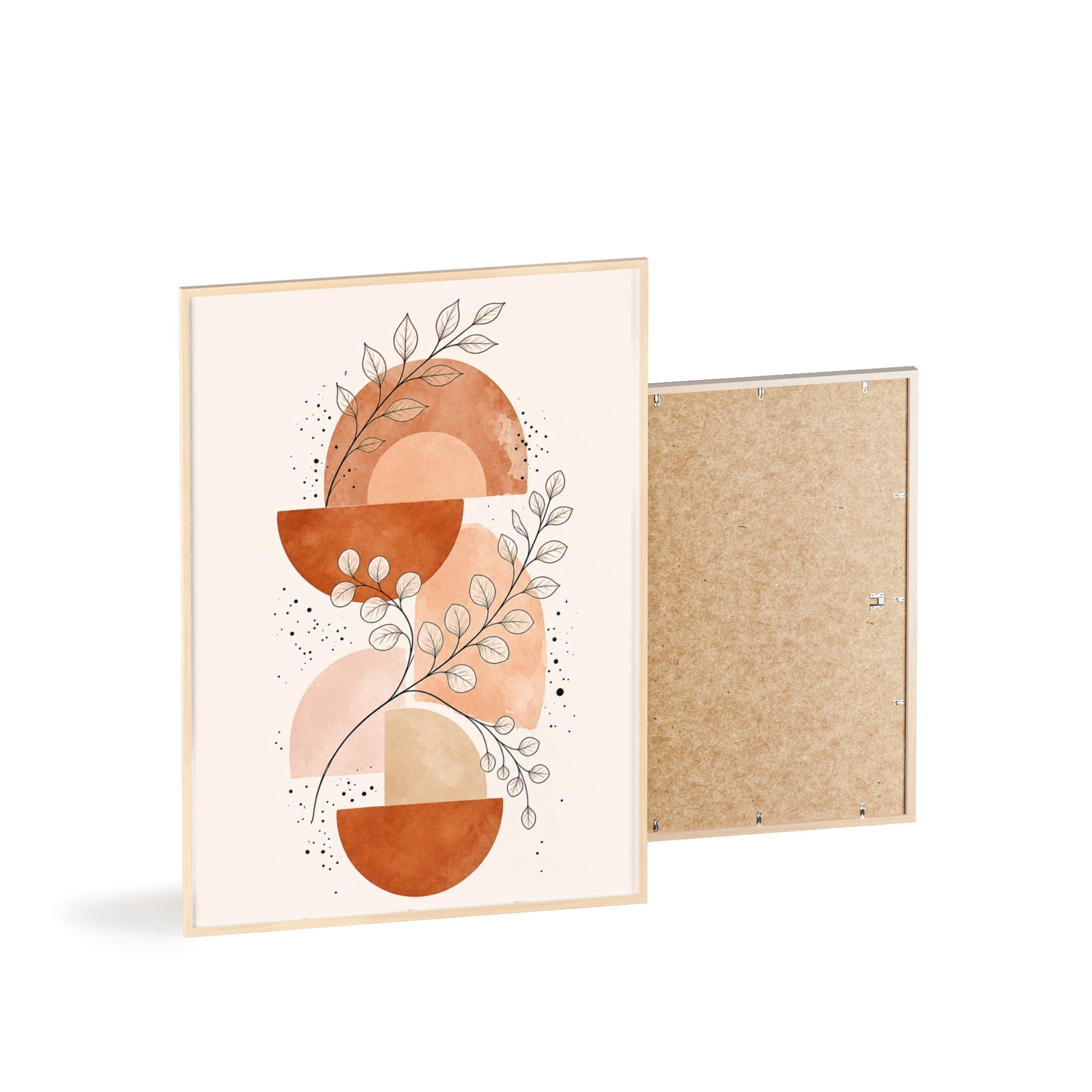 Boho Terracotta Botanical Poster with Wooden Frame - Image 4